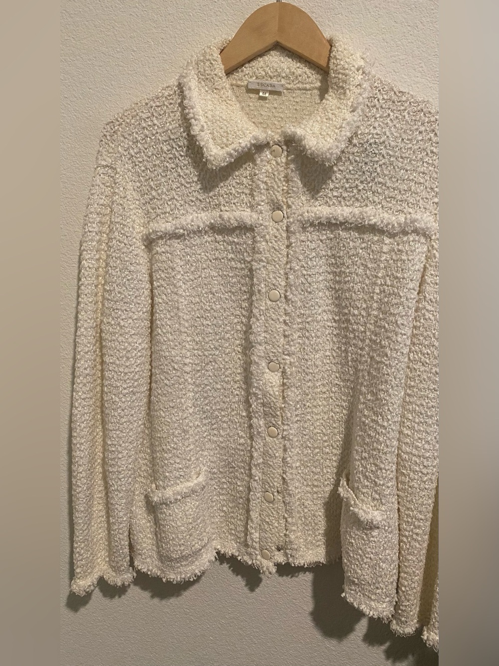 Escada Cream Bouclé Knit Jacket